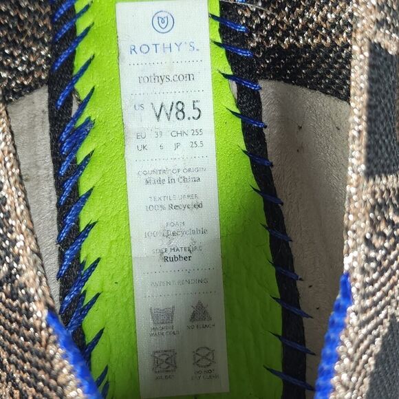 Rothy's Women's The Loafer US8,5 Black Golden Shimmer Slip On Flats Loafer Shoes - Picture 12 of 12